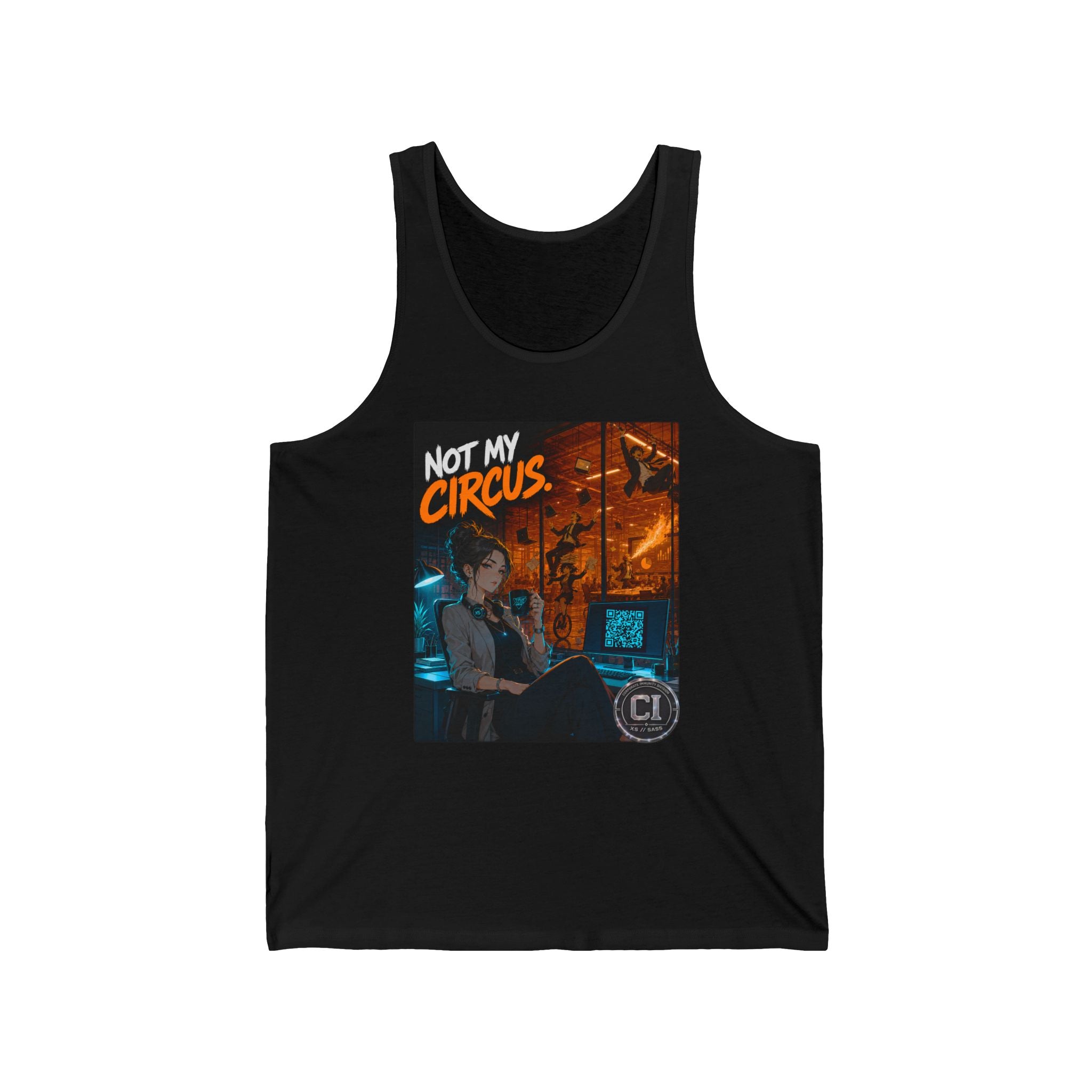 Not My Circus Tank Top — Corporate Satire Cyberpunk Tank