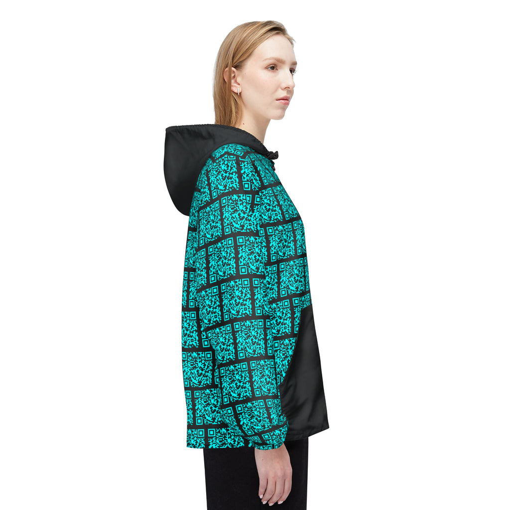 XS//SASS DI QR Grid Windbreaker – Your Dossier Is Waiting | Scannable Unisex Techwear Jacket