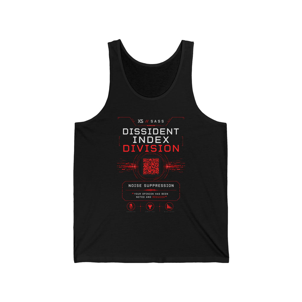 Dissident Index Division Tank Top — Cyberpunk Tech Graphic Muscle Tee
