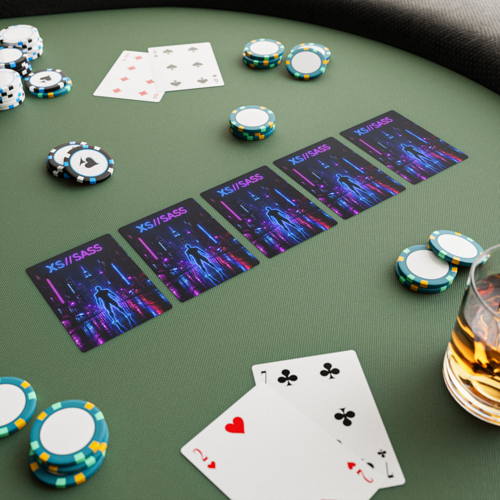 XS//SASS Social Insights Edition Premium Poker Cards | Cyberpunk Playing Card Deck | 54-Card Collector Set
