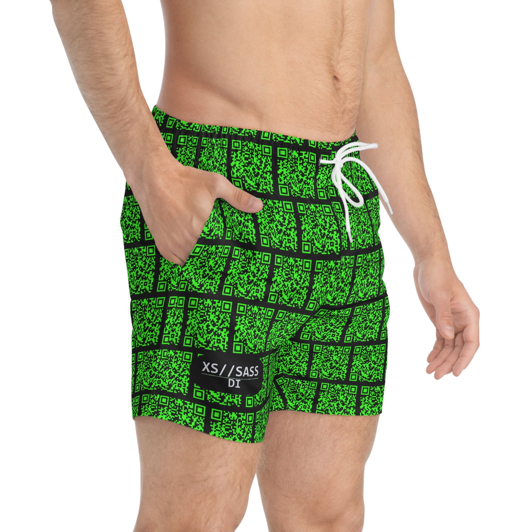 XS//SASS Dissident Index Division Men's Swim Trunks | Deliberate Presence Collection | Scan Your Subject Dossier