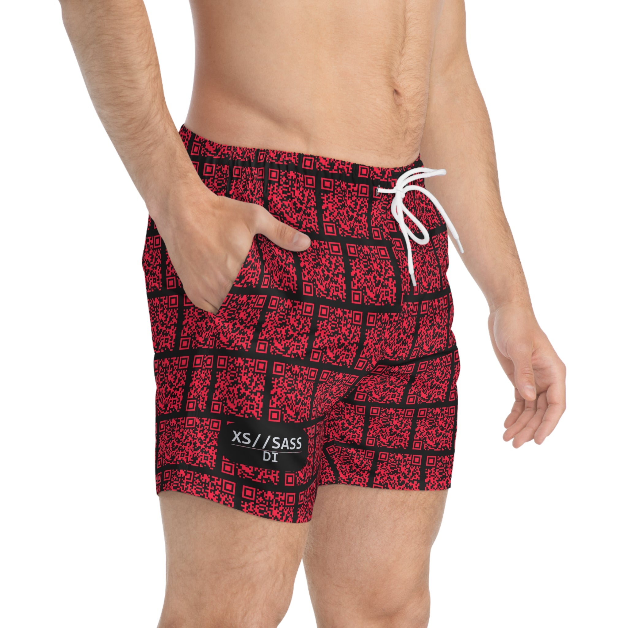XS//SASS Dissident Index Division Men's Swim Trunks | Deliberate Presence Collection | Scan Your Subject Dossier