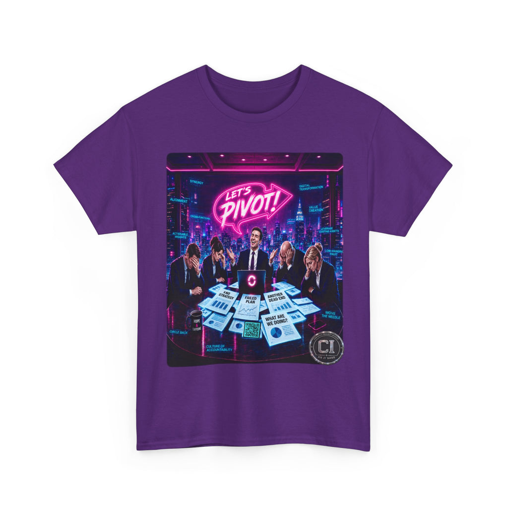 Let's Pivot Graphic Tee — Corporate Satire Cyberpunk Shirt
