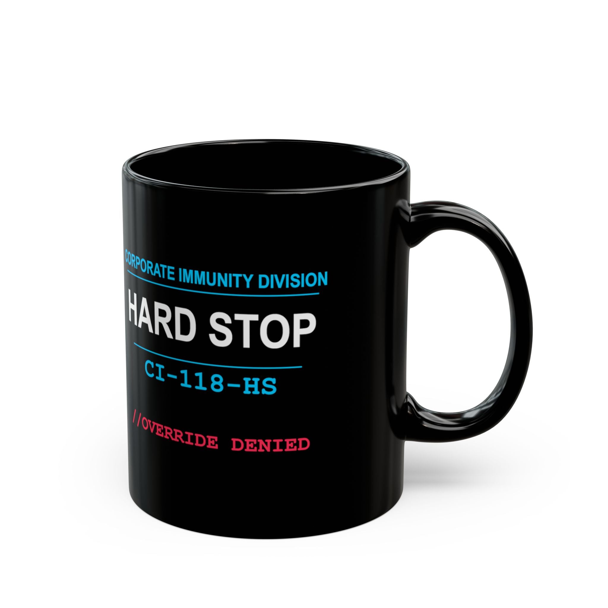 XS//SASS "Hard Stop" Mug | CI-118-HS | Scan for Corporate Dossier