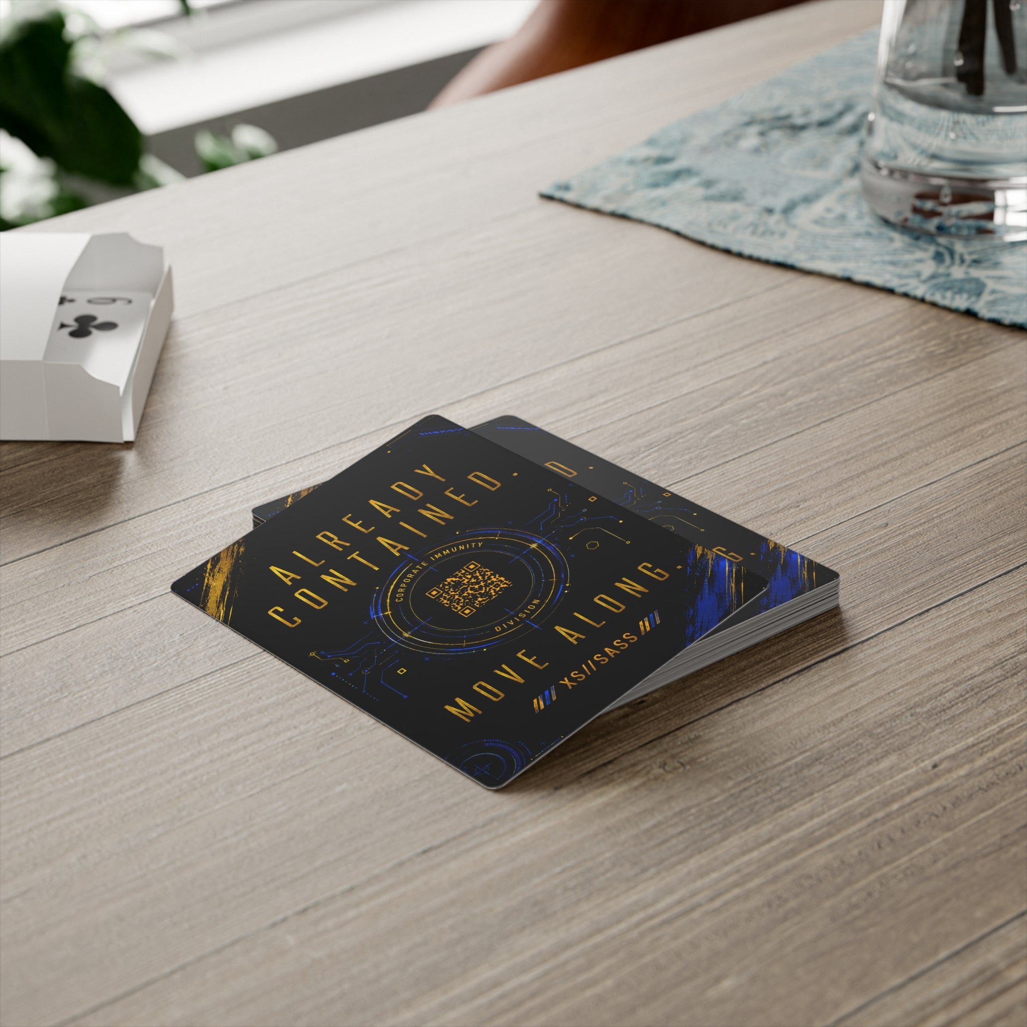 XS//SASS Corporate Immunity Division Premium Playing Cards | "Already Contained. Move Along." | Scan Your Subject Dossier