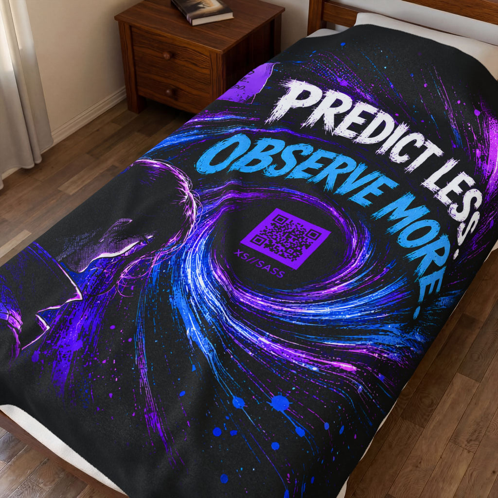 XS//SASS Social Insights Division Plush Blanket | "Predict Less. Observe More." | Scan Your Social Profile