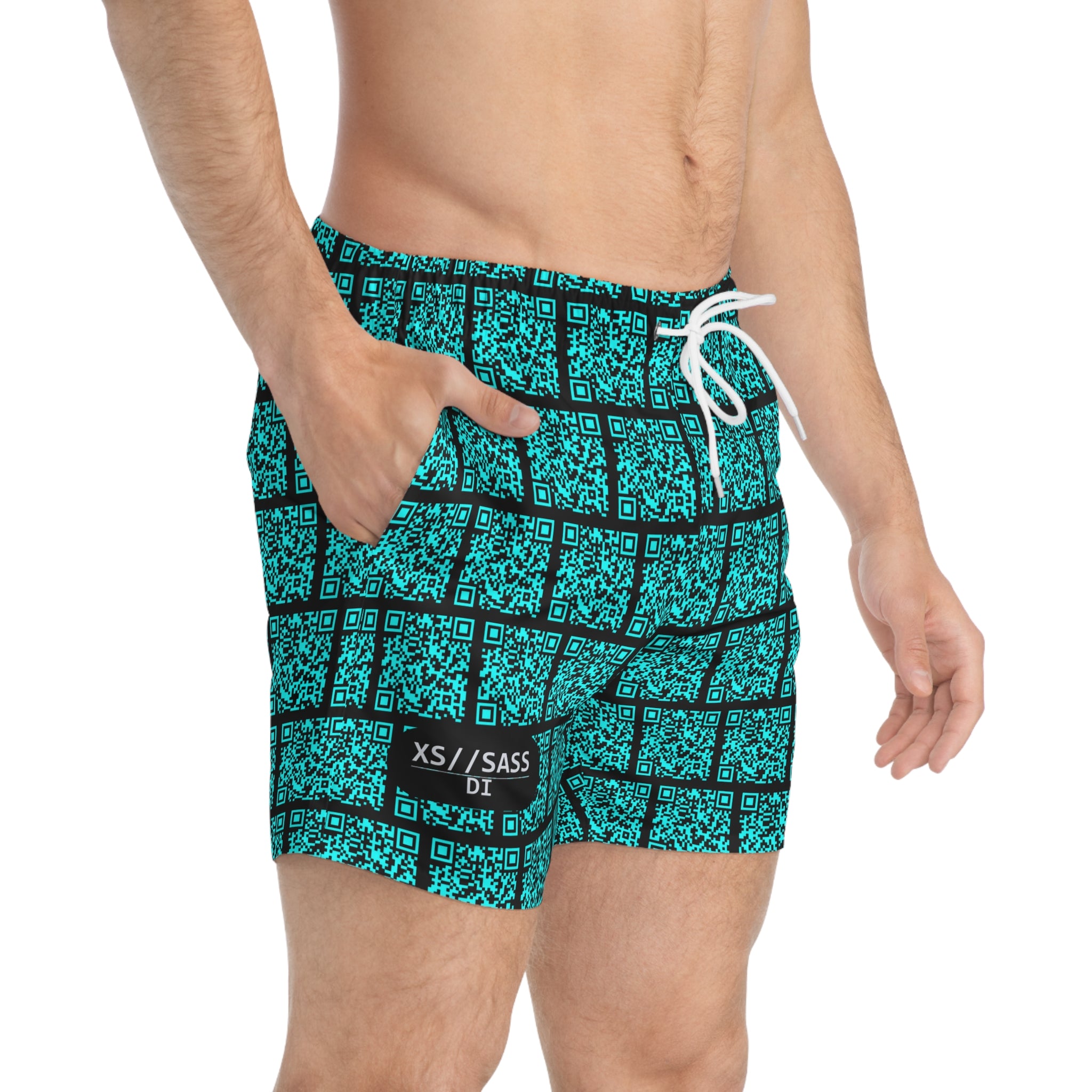 XS//SASS Dissident Index Division Men's Swim Trunks | Deliberate Presence Collection | Scan Your Subject Dossier