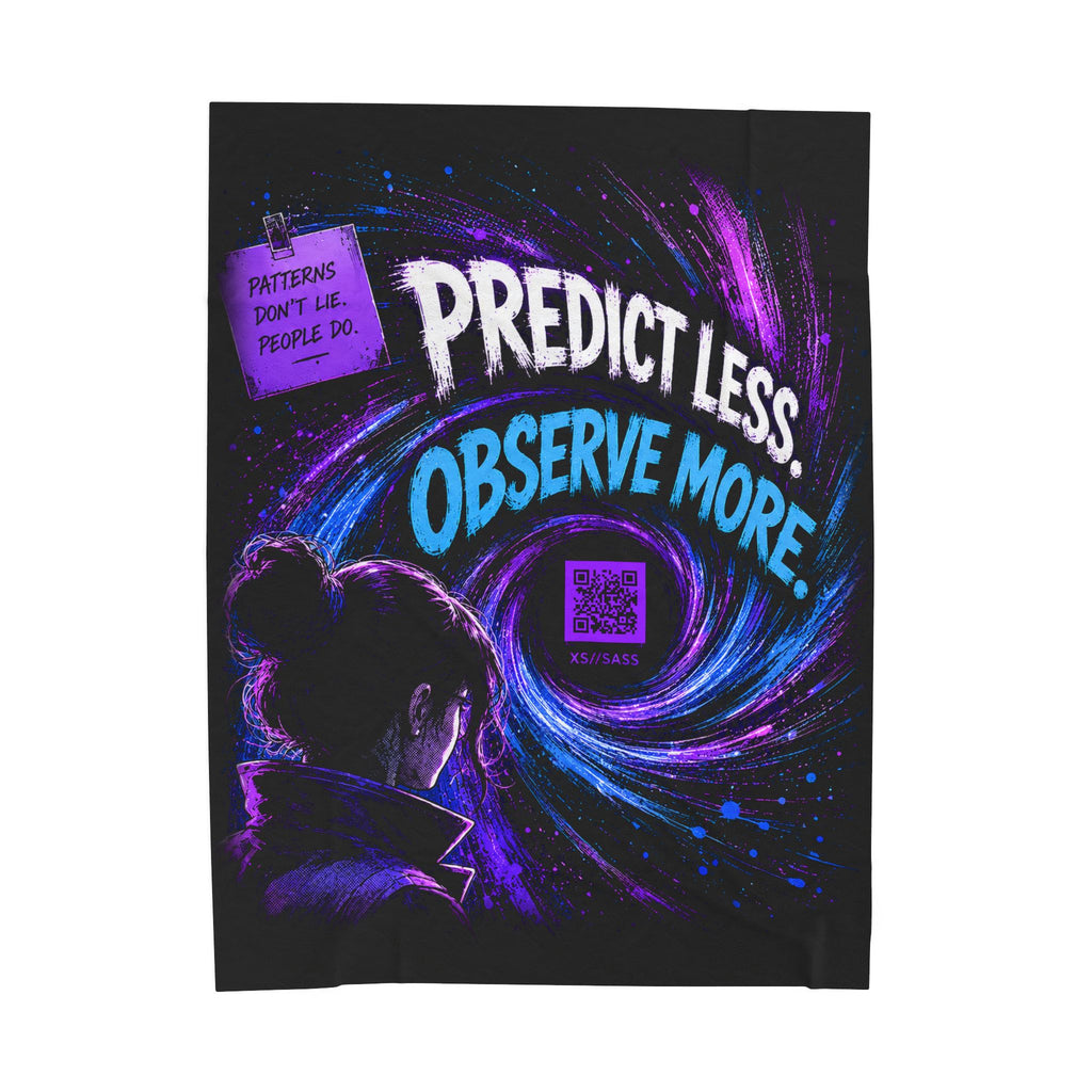 XS//SASS Social Insights Division Plush Blanket | "Predict Less. Observe More." | Scan Your Social Profile