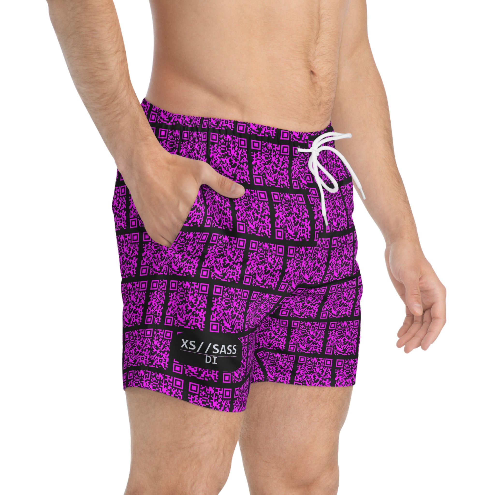 XS//SASS Dissident Index Division Men's Swim Trunks | Deliberate Presence Collection | Scan Your Subject Dossier