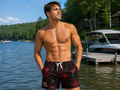 Critical Breach – XS//SASS Premium Beachwear – (DI) Dissident Index Division – QR Enabled Profile Swim Trunks