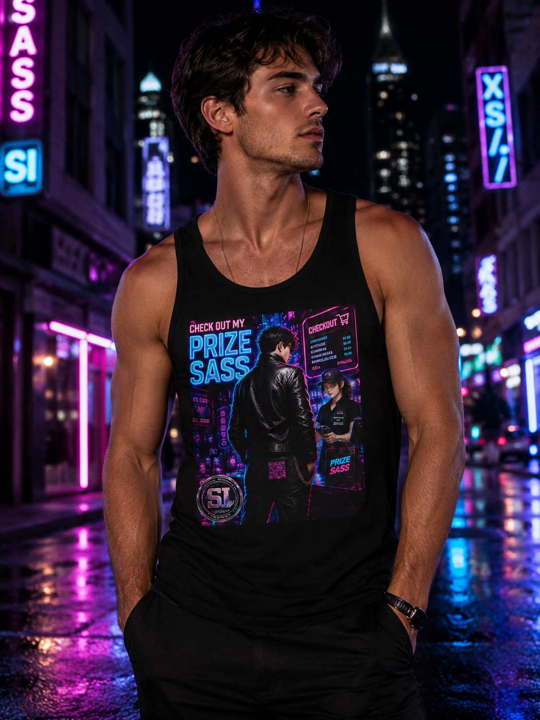 Check Out My Prize Sass Tank Top — Cyberpunk Streetwear Tank