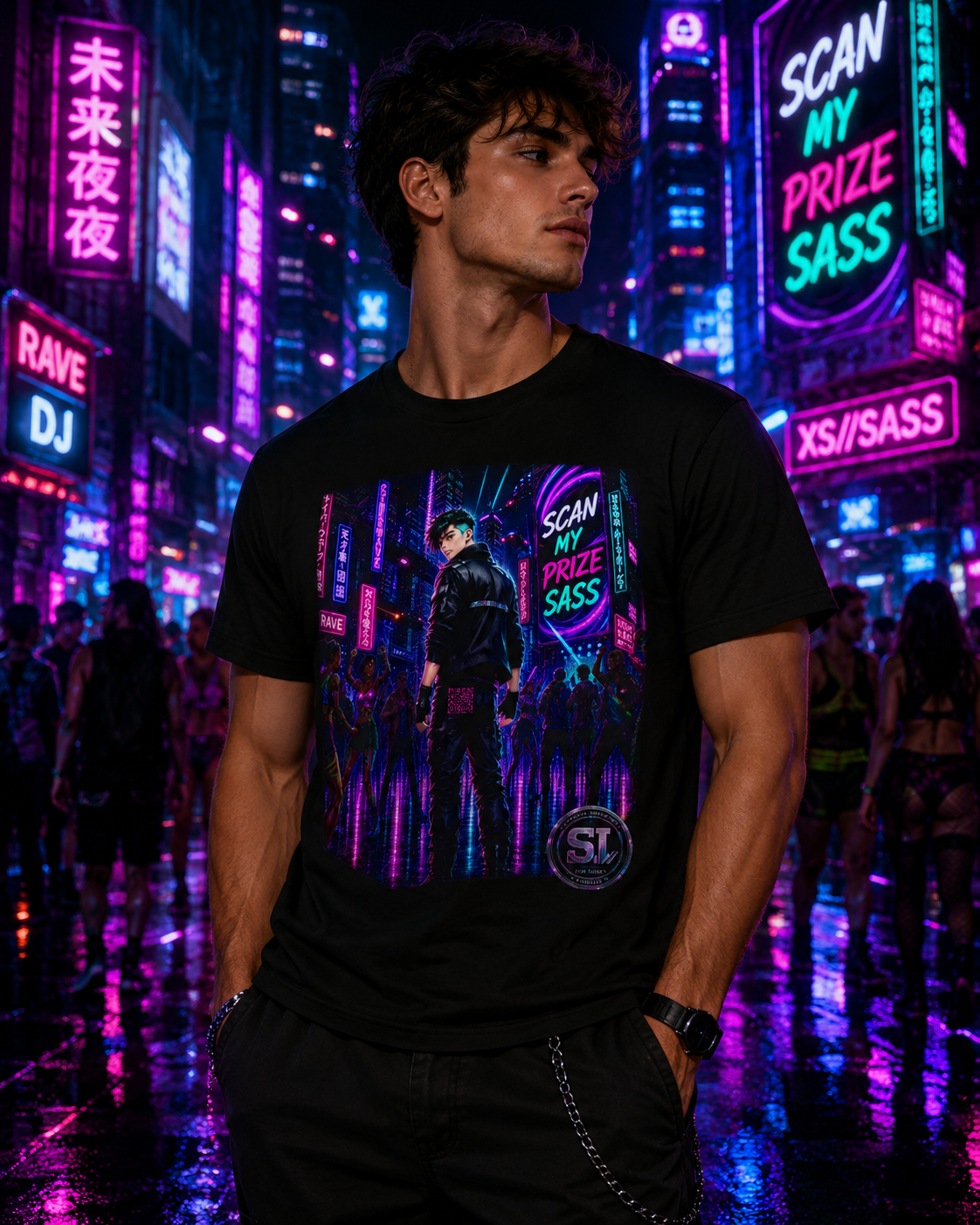 Scan My Prize Sass Graphic Tee — Cyberpunk Streetwear Shirt