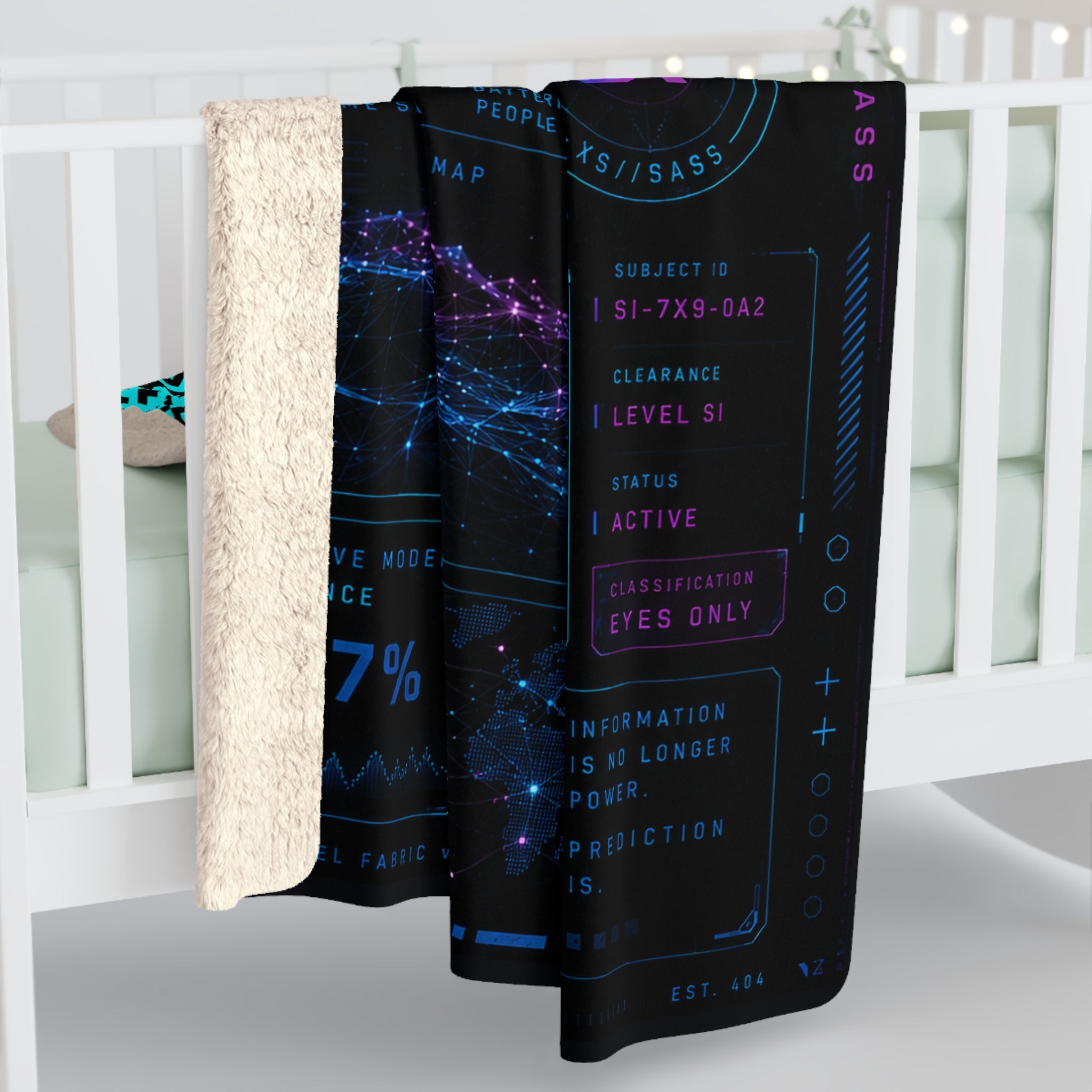 XS//SASS™ Social Insights Division Sherpa Fleece Blanket | Interactive QR Profile | See Beyond the Signal