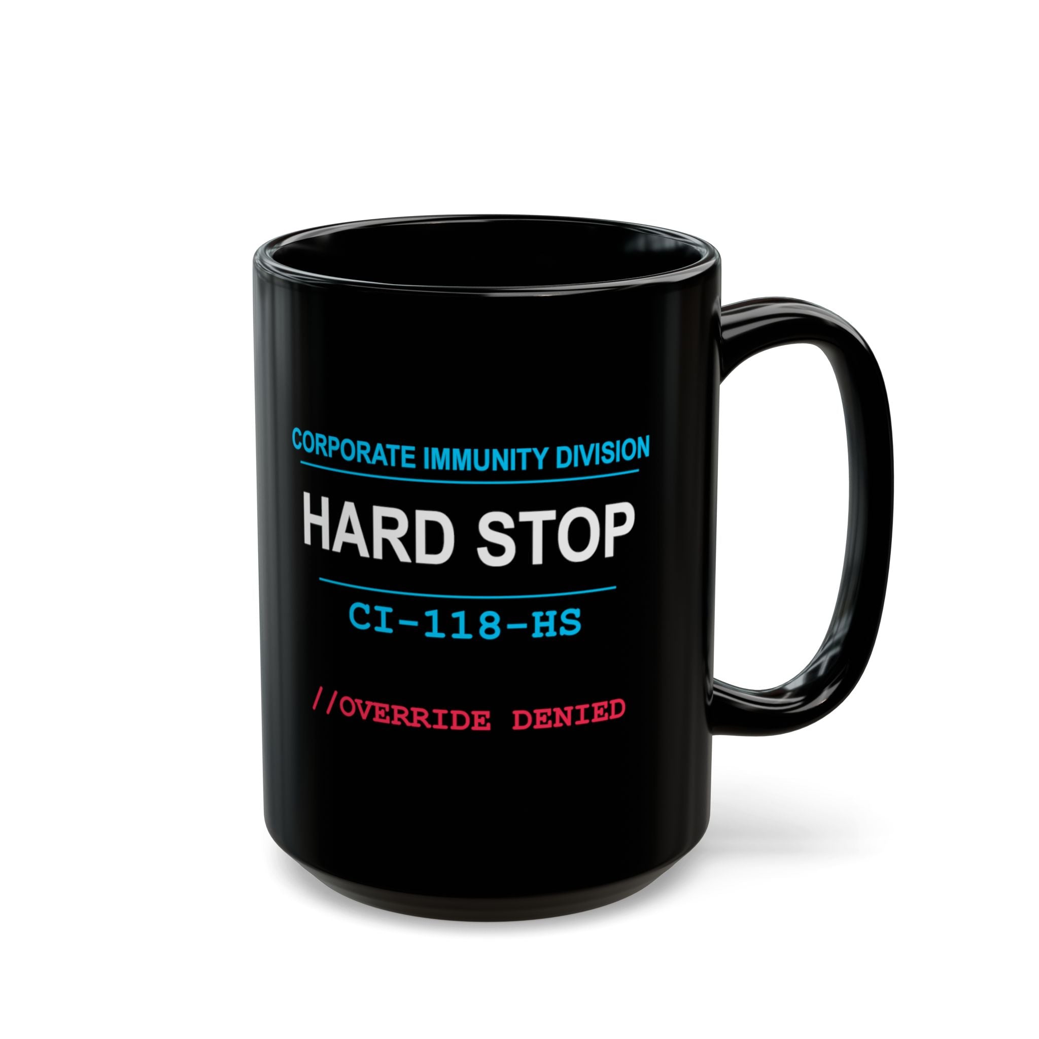 XS//SASS "Hard Stop" Mug | CI-118-HS | Scan for Corporate Dossier