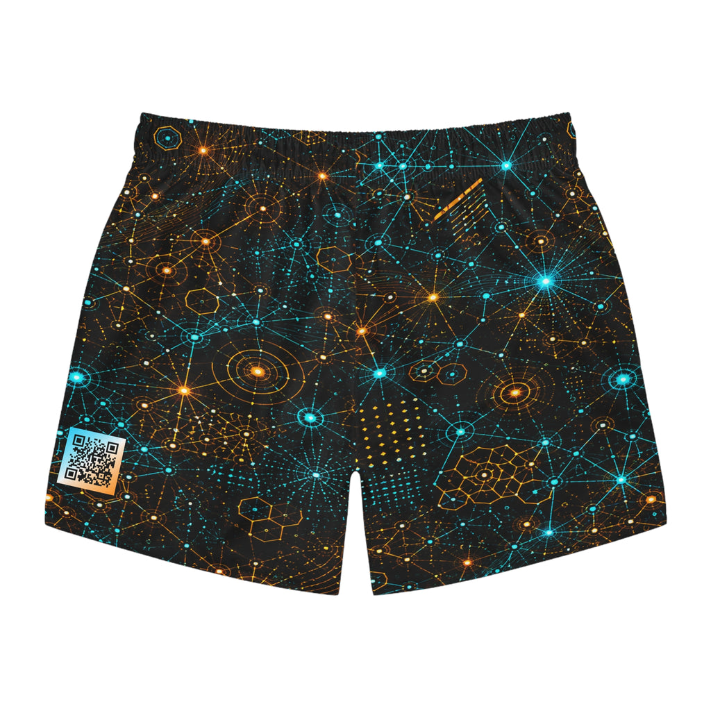 Signal Atlas – XS//SASS Premium Beachwear – (SI) Social Insights Division – QR Enabled Profile Swim Trunks