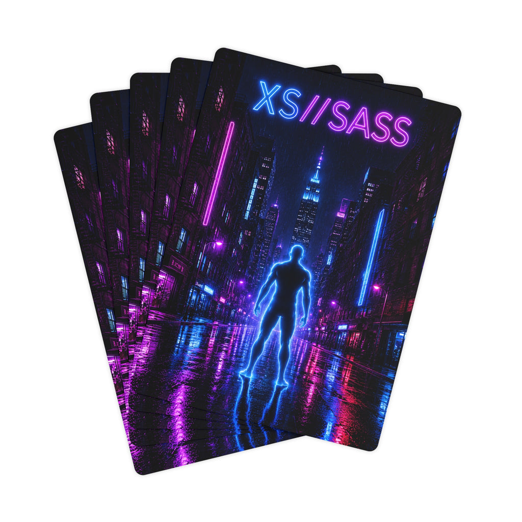XS//SASS Social Insights Edition Premium Poker Cards | Cyberpunk Playing Card Deck | 54-Card Collector Set