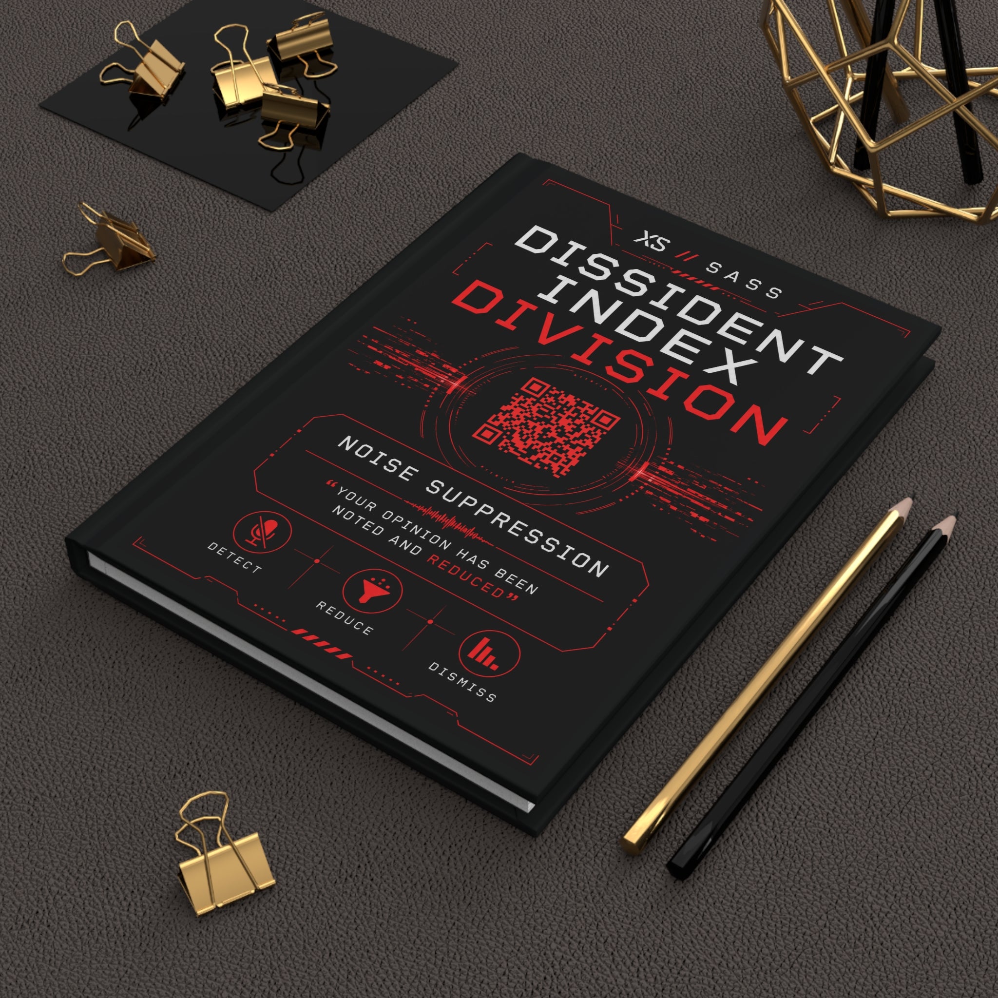 XS//SASS™ Dissident Index "Noise Suppression" Hardcover Journal with Interactive QR Profile