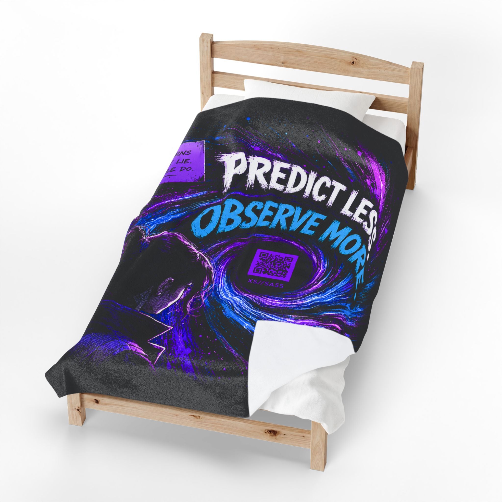XS//SASS Social Insights Division Plush Blanket | "Predict Less. Observe More." | Scan Your Social Profile