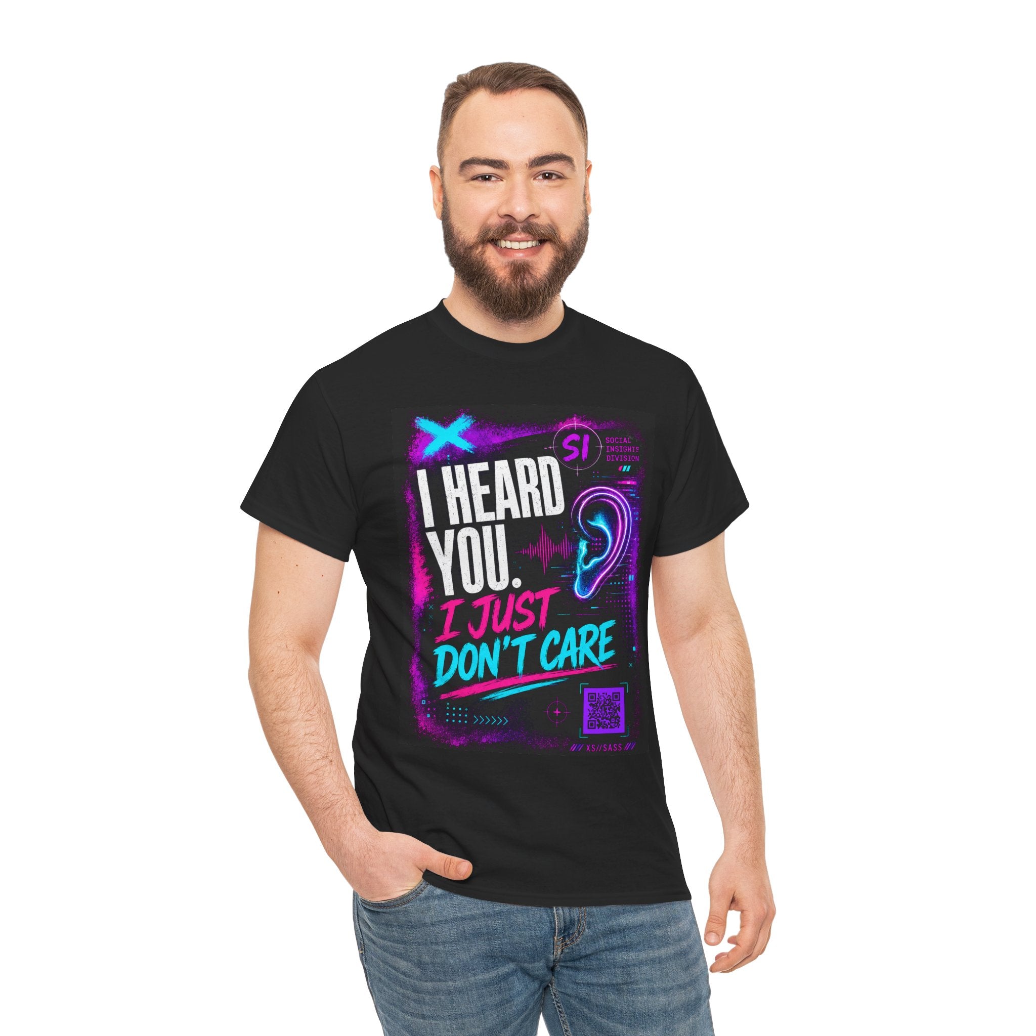 XS//SASS Dissident Index Division T-Shirt | "I Heard You. I Just Don't Care." | Scan Your Subject Dossier