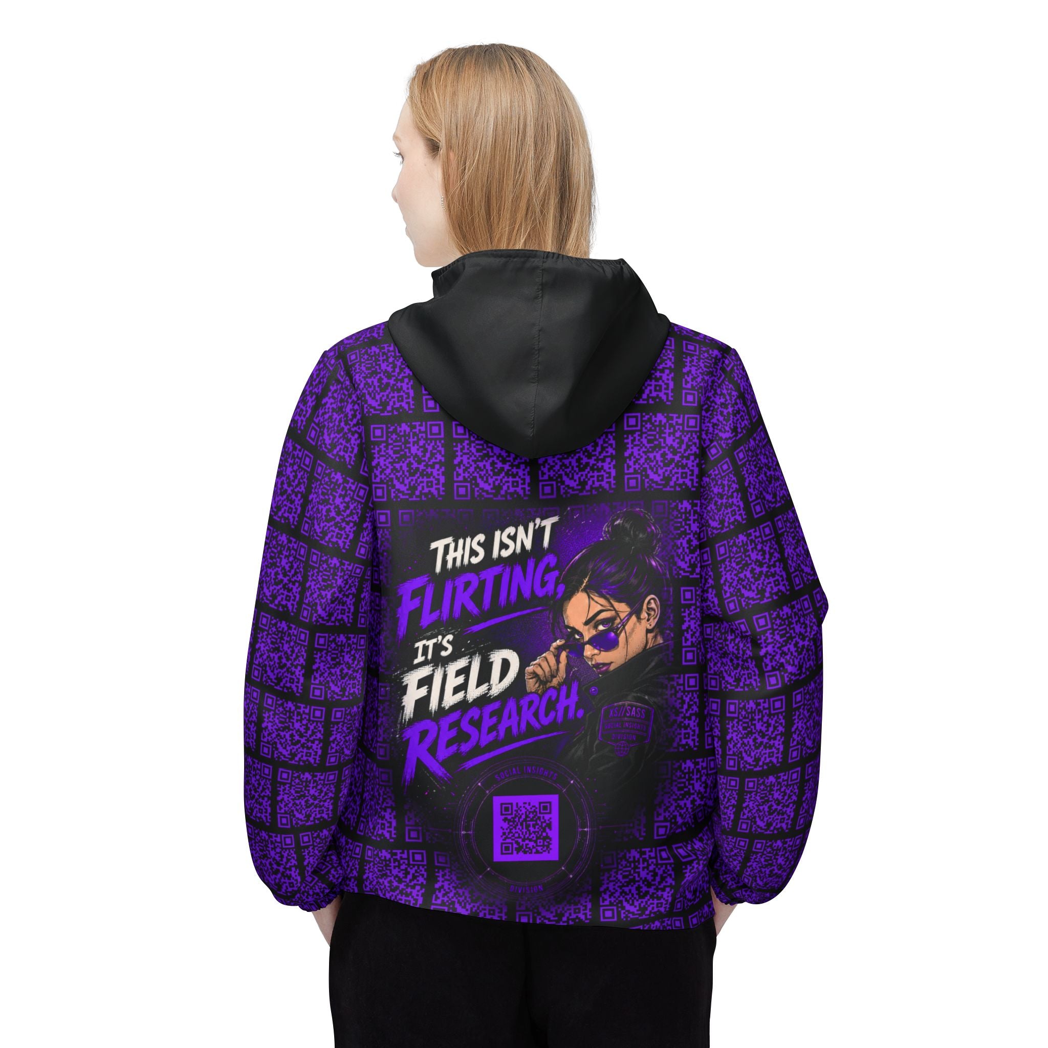 XS//SASS Dissident Index Division Windbreaker | "This Isn't Flirting. It's Field Research." | Scan Your Subject Dossier
