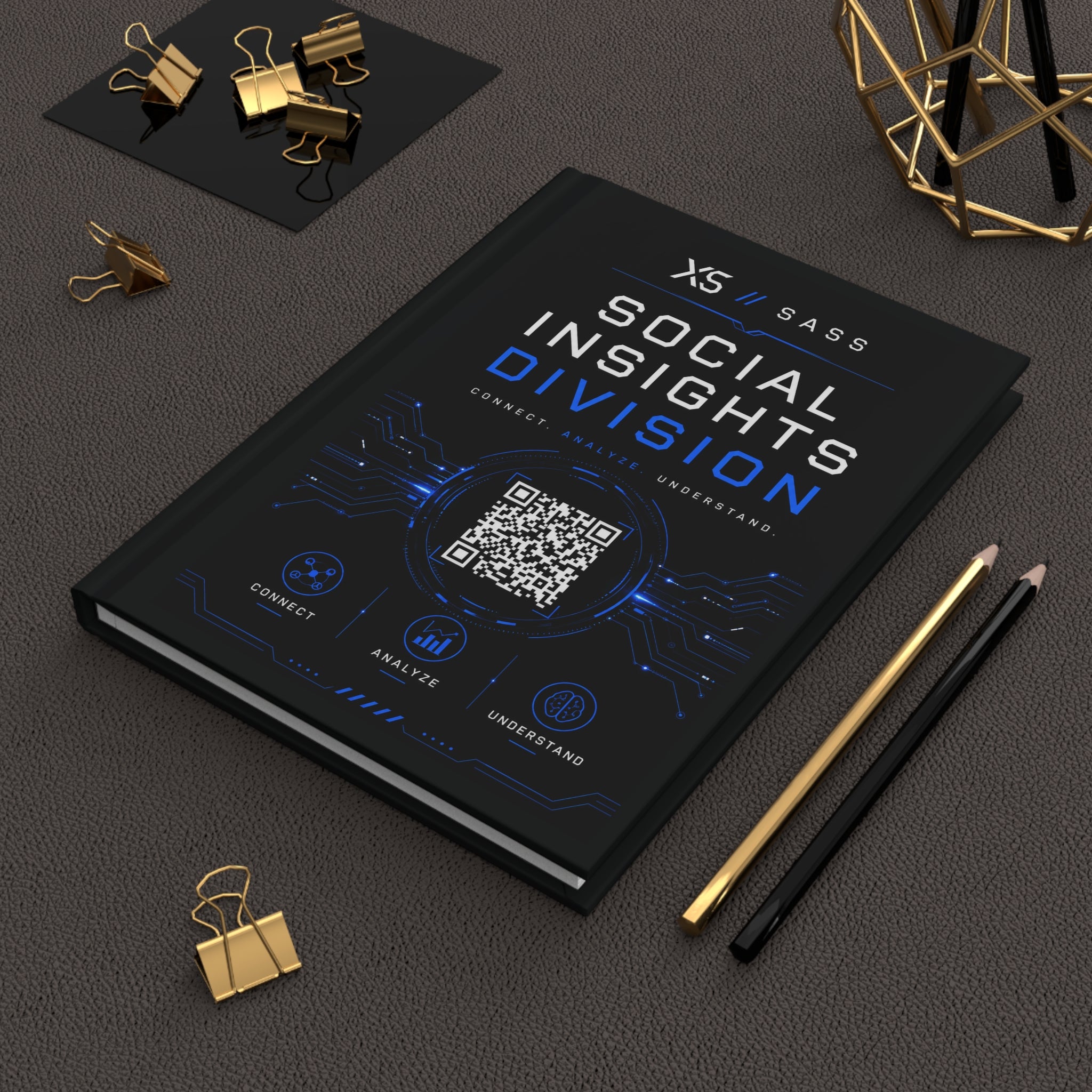 XS//SASS™ Social Insights Division Hardcover Journal with Interactive QR Profile