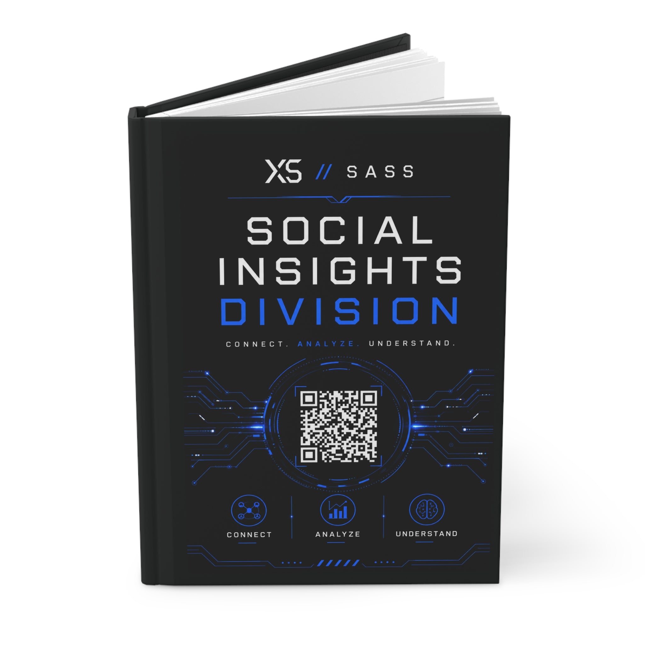 XS//SASS™ Social Insights Division Hardcover Journal with Interactive QR Profile